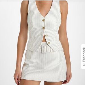White Pinstripe Skort